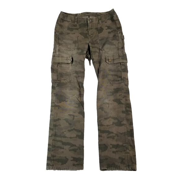Duluth camo cargo pants women's 4x33 outdoor green Flex stretch workwear flawed - Picture 1 of 13